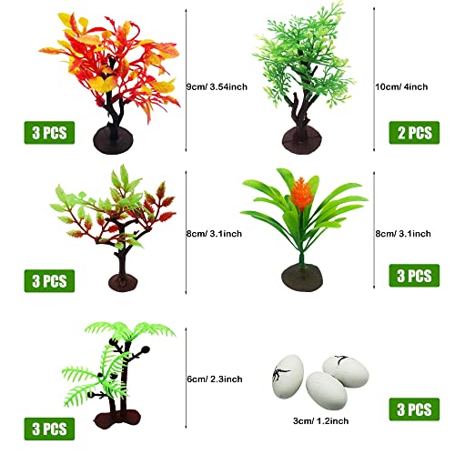 Cayway 24 Pz Modelo Árbol Palmeras de Coco Modelo, 12 Pz Huesos de Dinosaurio de Plástico para Decoración en Miniatura o Decoración para Tartas