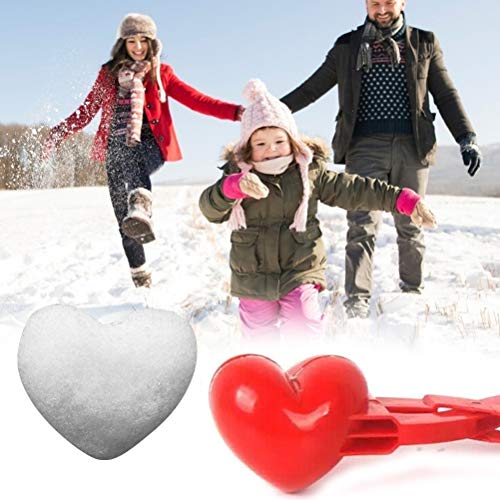 CeFurisy Juego de 4 bolas de nieve con forma esférica de pato de corazón, muñeco de nieve, bola de nieve de plástico, herramienta para hacer bolas de nieve, juguetes de nieve para niños y adultos