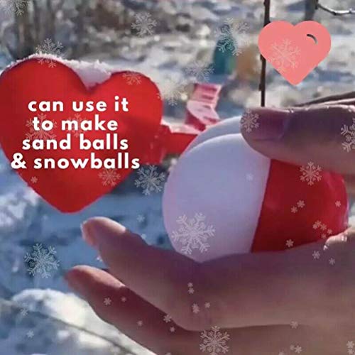 CeFurisy Juego de 4 bolas de nieve con forma esférica de pato de corazón, muñeco de nieve, bola de nieve de plástico, herramienta para hacer bolas de nieve, juguetes de nieve para niños y adultos