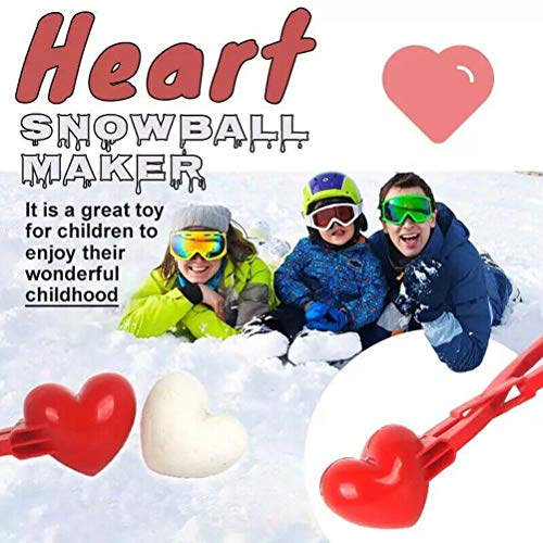 CeFurisy Juego de 4 bolas de nieve con forma esférica de pato de corazón, muñeco de nieve, bola de nieve de plástico, herramienta para hacer bolas de nieve, juguetes de nieve para niños y adultos