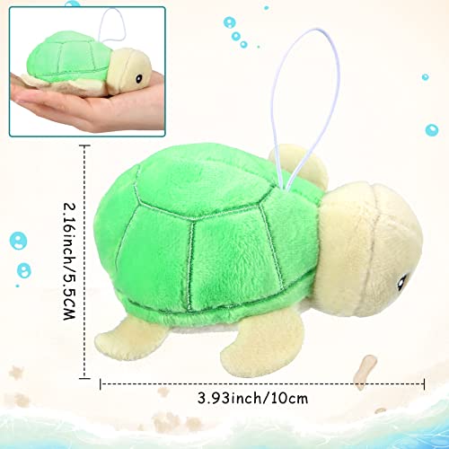 Chalyna 12 Tortugas Marinas Mini Tortugas Bebé de Peluche Multicolor Pequeñas Set de Animales de Peluche Pequeños de 4 Pulgadas Adornos de Animales del Océano para Cumpleaños Mar Regalos de Fiesta