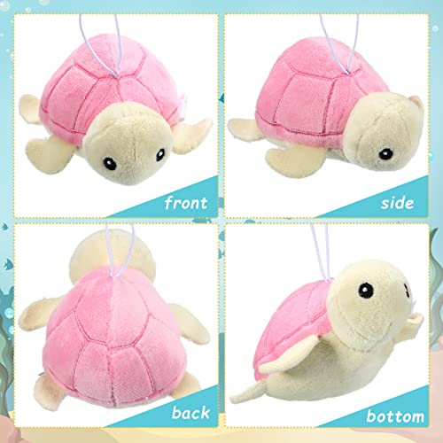 Chalyna 12 Tortugas Marinas Mini Tortugas Bebé de Peluche Multicolor Pequeñas Set de Animales de Peluche Pequeños de 4 Pulgadas Adornos de Animales del Océano para Cumpleaños Mar Regalos de Fiesta