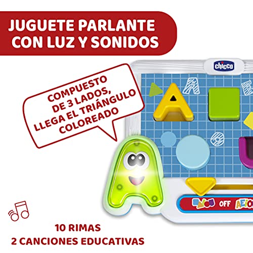 Chicco Aprendo Las Vocales, Mesa de Actividades Parlante Edu4You, Juego Educativo Electrónico para Aprender el Alfabeto y las Formas, Inspirado en Método Montessori – Juguete para Niños de 2 a 4 Años