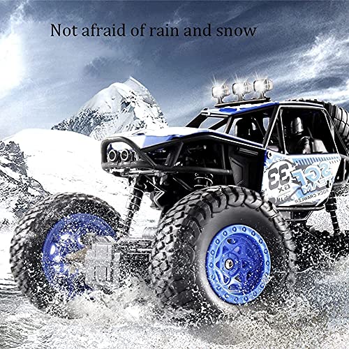 Children RC Truck Off-Road 4WD Electric RC Cars 1/20 Ratio 2.4G Electric Rock Crawler Toy Car Suspension Shock Climbing RC Vehicle for Boys Girls Xmas Birthday Gifts (Blue 2battery)