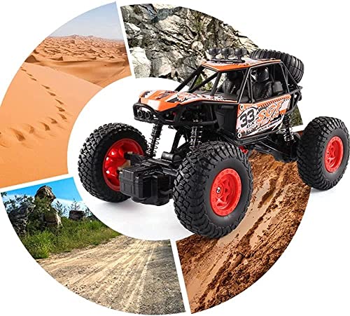 Children RC Truck Off-Road 4WD Electric RC Cars 1/20 Ratio 2.4G Electric Rock Crawler Toy Car Suspension Shock Climbing RC Vehicle for Boys Girls Xmas Birthday Gifts (Blue 2battery)