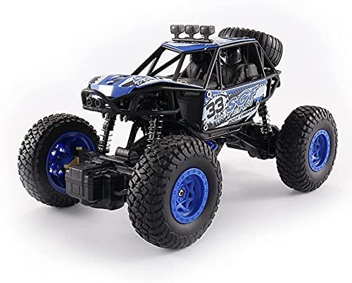 Children RC Truck Off-Road 4WD Electric RC Cars 1/20 Ratio 2.4G Electric Rock Crawler Toy Car Suspension Shock Climbing RC Vehicle for Boys Girls Xmas Birthday Gifts (Blue 2battery)