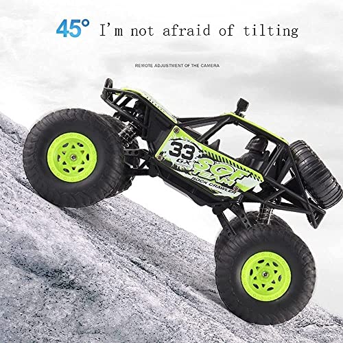 Children RC Truck Off-Road 4WD Electric RC Cars 1/20 Ratio 2.4G Electric Rock Crawler Toy Car Suspension Shock Climbing RC Vehicle for Boys Girls Xmas Birthday Gifts (Blue 2battery)