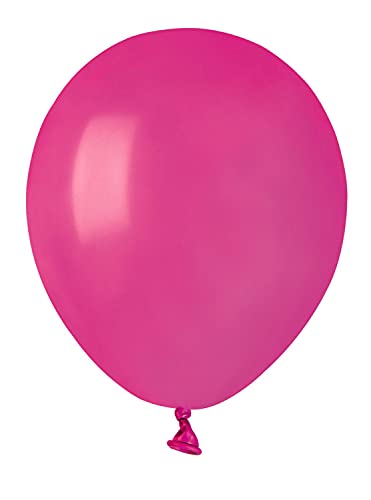 Ciao Paquete 100 globos en latex natural Premium Quality A50 (Ø 13cm / 5"), rosa fucsia