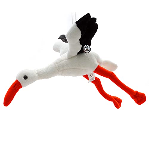 Cigüeña de peluche con forma de cigüeña, 26 cm, volando