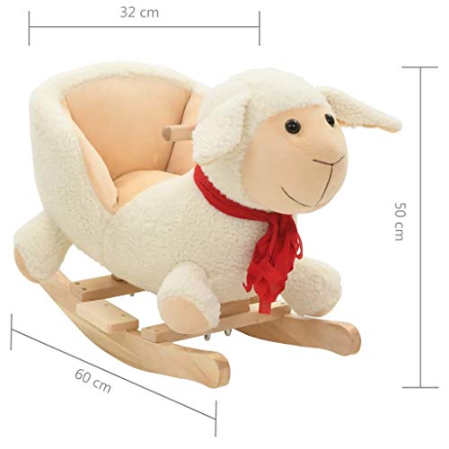 Cikonielf Balancín con forma de animal, león, elefante, mariquita, oso de peluche, caballo, unicornio, dragón, abeja, ternera, oveja, balancín, peso máximo: 25 kg, apto para edades de 12 meses (oveja)