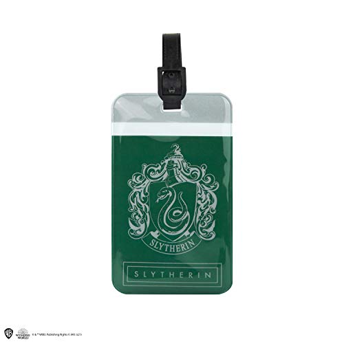 Cinereplicas Harry Potter - Etiqueta de Equipaje y Funda Pasaporte Slytherin - Licencia Oficial