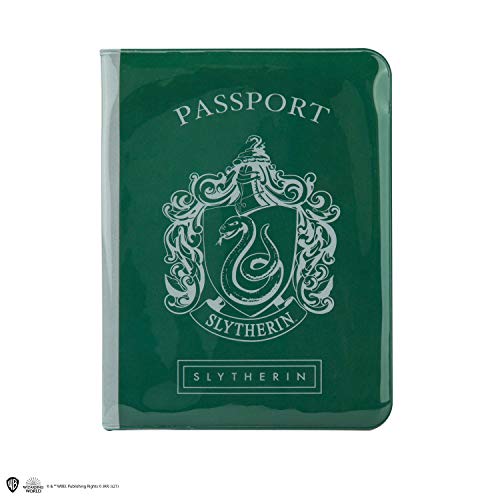 Cinereplicas Harry Potter - Etiqueta de Equipaje y Funda Pasaporte Slytherin - Licencia Oficial