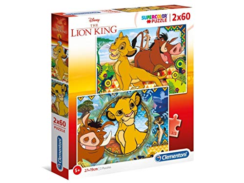 Clementoni 2 Puzzles 60 Piezas Lion King, Color Multicolor. (21604.8)