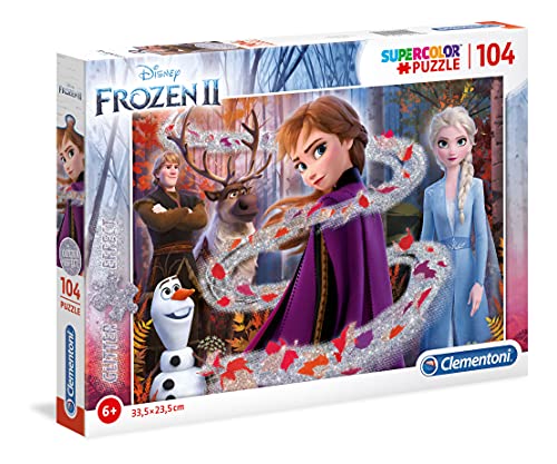 Clementoni Disney Puzzle 104 Piezas Glitter Frozen 2, Color (20162.4)