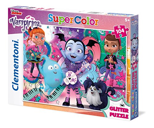 Clementoni- Glitter Vampirina Puzzle, 104 Piezas, Multicolor (27088)