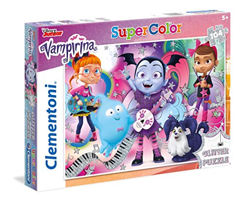 Clementoni- Glitter Vampirina Puzzle, 104 Piezas, Multicolor (27088)