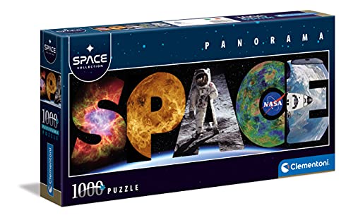 Clementoni Panorama Space colección Adultos 1000 Piezas, panorámico, Espacio, Planetas-Made in Italy, Puzzle, Multicolor (39638)