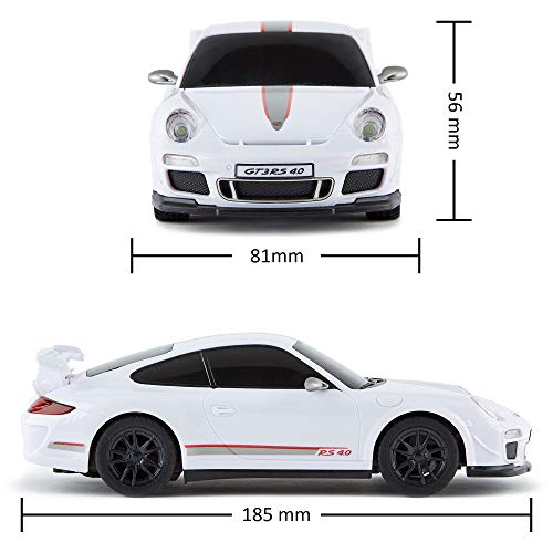 CMJ RC Cars ™ 911 Coche de control remoto con licencia oficial Coche 1:24 Escala Luces de trabajo 2.4Ghz Blanco