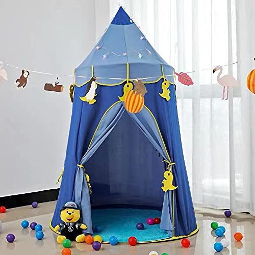 CMNSTAND Play Tent Princess Castle Tent Tepee Play Follete Play Casa Actividad Juego Regalos de cumpleaños for niños Chicas con Bolsa de Transporte (Color : Blue)