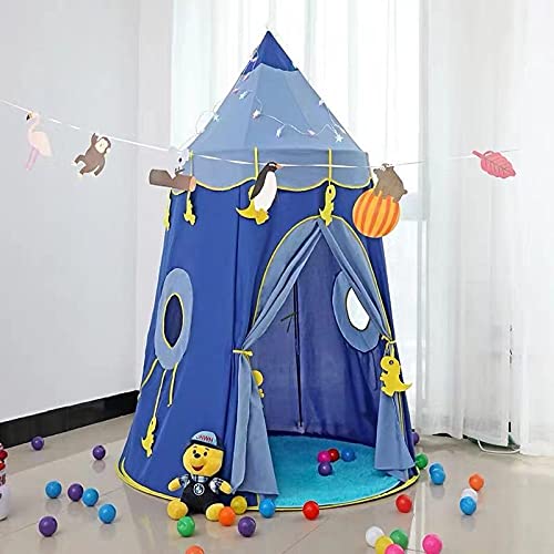 CMNSTAND Play Tent Princess Castle Tent Tepee Play Follete Play Casa Actividad Juego Regalos de cumpleaños for niños Chicas con Bolsa de Transporte (Color : Blue)