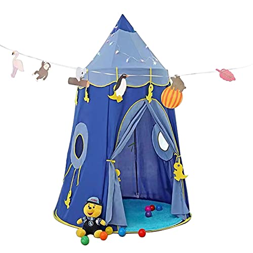 CMNSTAND Play Tent Princess Castle Tent Tepee Play Follete Play Casa Actividad Juego Regalos de cumpleaños for niños Chicas con Bolsa de Transporte (Color : Blue)