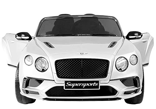 Coche a batería Bentley Supersport 2 plazas, 12v, Mando RC, Blanco