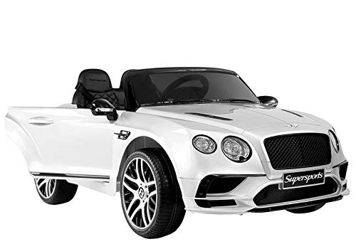 Coche a batería Bentley Supersport 2 plazas, 12v, Mando RC, Blanco