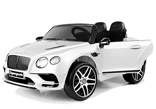 Coche a batería Bentley Supersport 2 plazas, 12v, Mando RC, Blanco