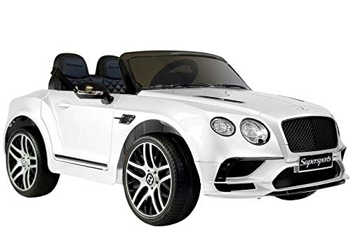 Coche a batería Bentley Supersport 2 plazas, 12v, Mando RC, Blanco