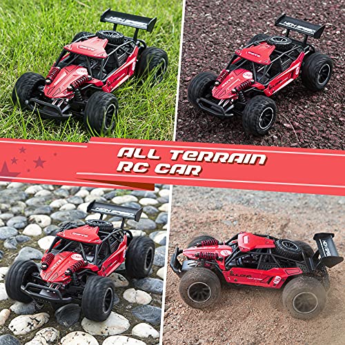 Coche teledirigido para niños 1:16 RC Auto Offroad Truck 20 km/h 2.4 GHz Mando a Distancia High Speed Racing Coche con Dos baterías Recargables Coche de Juguete para niños 8 años