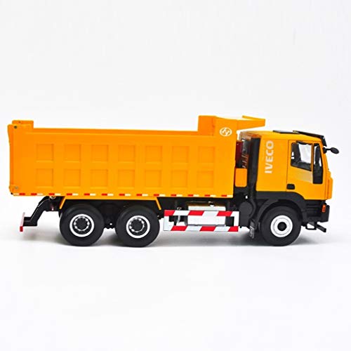 Coches 1:24 De Fundición A Presión Modelo/Compatible con SAIC Hongyan IVECO/Camión Volquete Boutique Simulación Aleación Coche Modelo del Modelo De Carro (Color : Yellow)