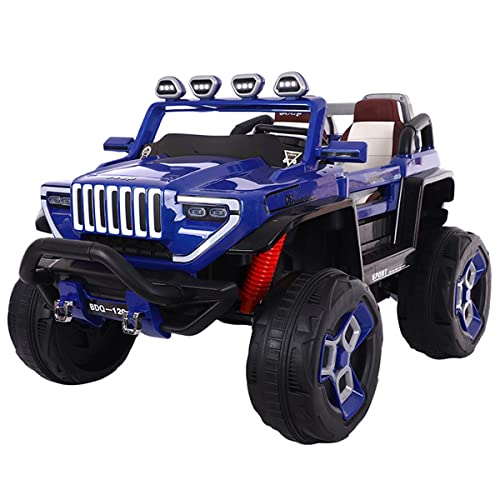 Coches eléctricos para niños, con alimentación de 12 V y Control Remoto Bluetooth de 2,4 GHz, Luces LED, Reproductor de MP3, Ruedas Antideslizantes de Velocidad infinitamente Variable, Azul