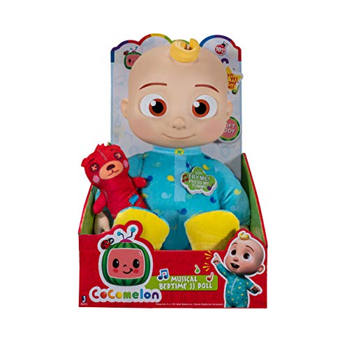 CoComelon CMW0146 - Muñeca de Peluche con música y Osito (versión Oficial en alemán, Juguete a Partir de 18 Meses)