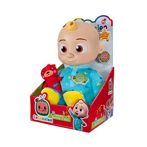 CoComelon CMW0146 - Muñeca de Peluche con música y Osito (versión Oficial en alemán, Juguete a Partir de 18 Meses)