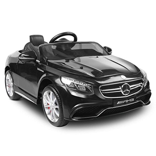 Codex Europe - Mercedes Benz S63 AMG - Coche Eléctrico Bateria / Automóviles Infantiles para Niños 12V -, con mando a distancia 2.4Ghz, ruedas EVA suaves - Negro - 124 x 60 x 34 cm