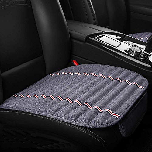 Cojín suave para asiento de automóvil, carbón de bambú con almohadillas interiores de cuero de PU para asiento de automóvil para viajes de oficina en casa, cuatro estaciones, universal, beige