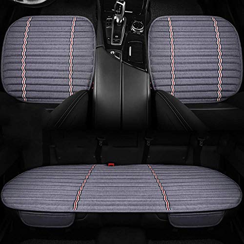 Cojín suave para asiento de automóvil, carbón de bambú con almohadillas interiores de cuero de PU para asiento de automóvil para viajes de oficina en casa, cuatro estaciones, universal, beige