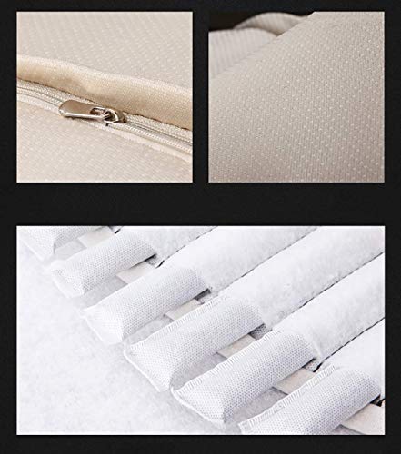 Cojín suave para asiento de automóvil, carbón de bambú con almohadillas interiores de cuero de PU para asiento de automóvil para viajes de oficina en casa, cuatro estaciones, universal, beige