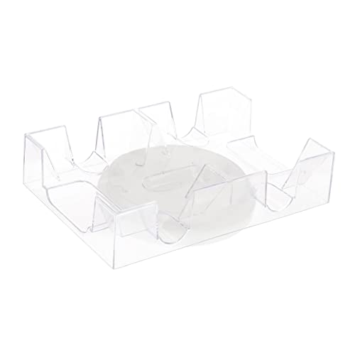 Colcolo Bandeja Giratoria para Tarjetas de Juego Canasta, Soporte para Tarjetas de Mesa, Organizador de Tarjetas de Juego, Soportes para Tarjetas para Jugar - 2 Cubiertas