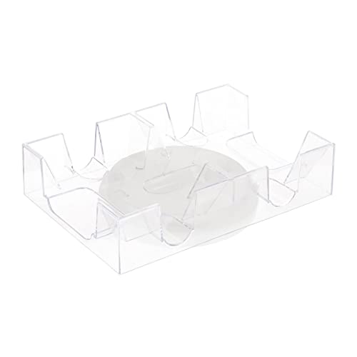 Colcolo Bandeja Giratoria para Tarjetas de Juego Canasta, Soporte para Tarjetas de Mesa, Organizador de Tarjetas de Juego, Soportes para Tarjetas para Jugar - 2 Cubiertas