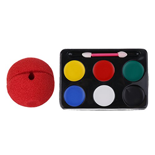 Colcolo Payaso Rojo Circo Nariz Cara Cuerpo Pintura Paleta Kit Halloween Maquillaje Pintura