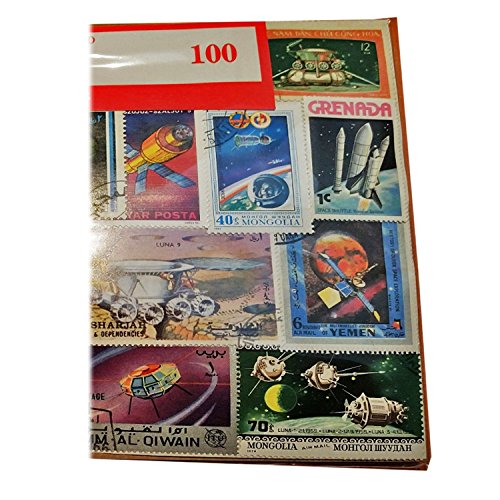 Colección Mundial de Sellos Espacio - 100 Sellos Diferentes / Recuerdo / Astronautas y Naves Espaciales / Momentos Historicos