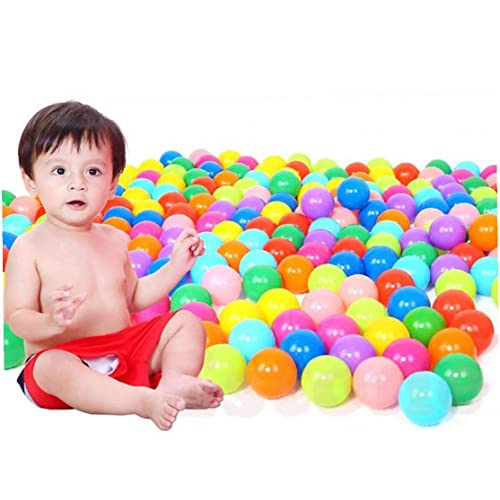 COLiJOL Navidad 100 Pcs a Prueba de Aplastamiento Plaza de Plástico Bolas de Juego Bpa sin Bordes Afilados Bolas de Mar para Tiendas de Campaña Túneles Color Aleatorio Necesidades Diarias