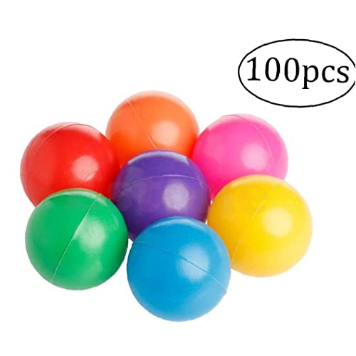 COLiJOL Navidad 100 Pcs a Prueba de Aplastamiento Plaza de Plástico Bolas de Juego Bpa sin Bordes Afilados Bolas de Mar para Tiendas de Campaña Túneles Color Aleatorio Necesidades Diarias