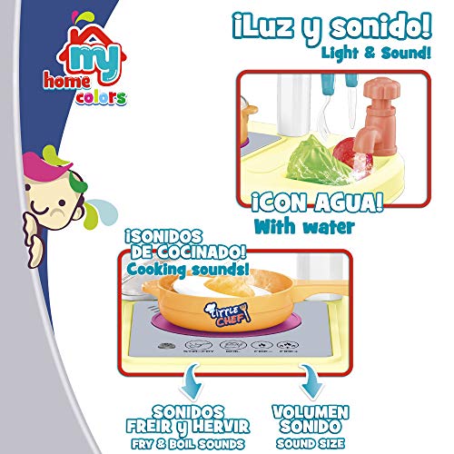 ColorBaby - Cocina de juguete con luz, sonido u accesorios my home colors (46654)