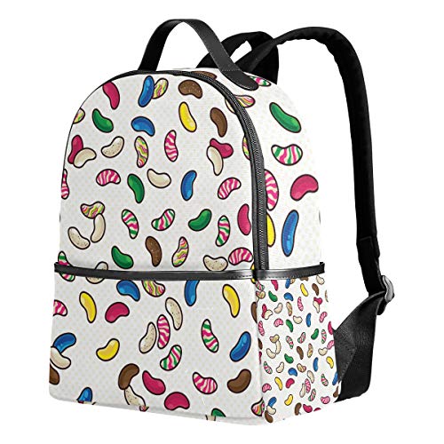 Colorido Jelly Bean Candy mochila para niños y niñas, mochila escolar