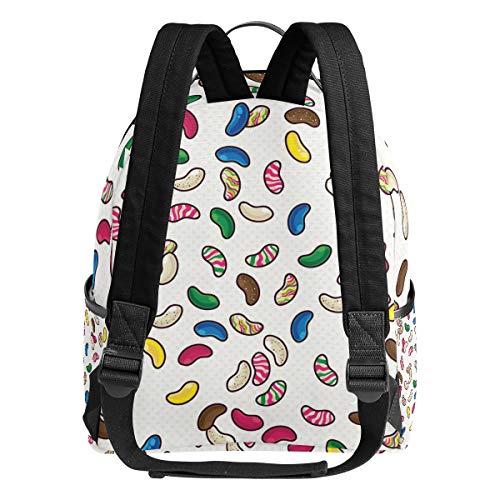 Colorido Jelly Bean Candy mochila para niños y niñas, mochila escolar