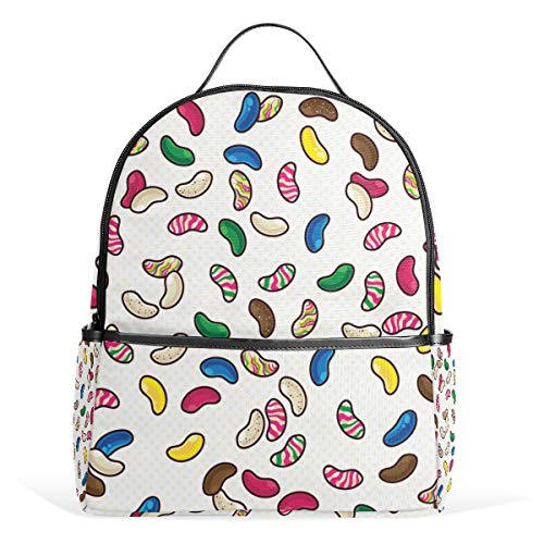 Colorido Jelly Bean Candy mochila para niños y niñas, mochila escolar