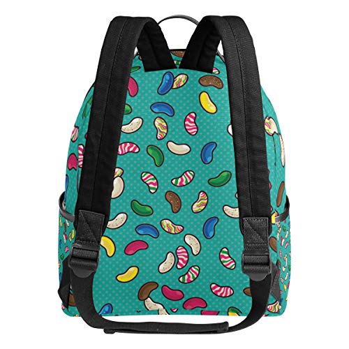 Colorido Jelly Bean Candy mochila para niños y niñas, mochila escolar