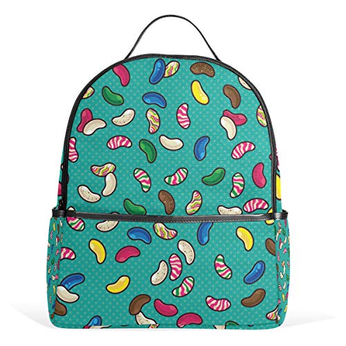 Colorido Jelly Bean Candy mochila para niños y niñas, mochila escolar